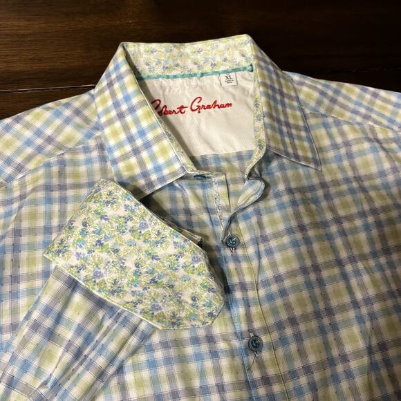 Robert Graham XL Classic Fit Men's Striped Shirt Contrast Cuff - Picture 1 of 4